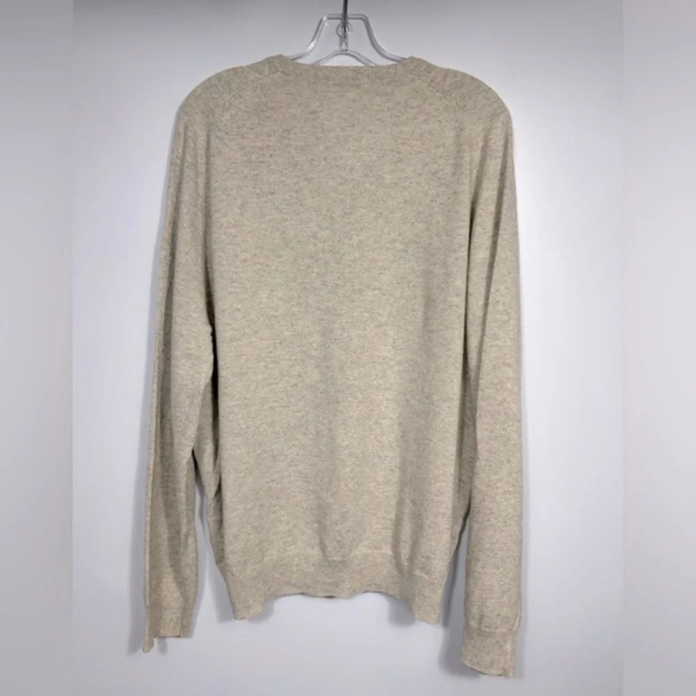 J.Crew Y2K Vintage Cashmere Blend V-Neck Sweater Size XL Light Grey